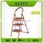EN131-approved red color steel ladder with handrail