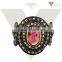 925 Sterling Silver Gemstone Ring Wholesale Pink Tourmaline Ring Gemstone White Pave Diamond New Design Jewelry
