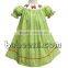 Cute pumpkin truck hand smocked bishop dress