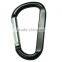 Wholesale D shaped lead free black climbing carabiner swivel hook with printing logo