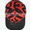 5panel 100% cotton striped leather brim snapback hats