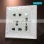 2015 NEW design British standard10A 250V 5pin MF socket with 2USB W/N wall sw