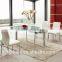 Z658 dark brown leather Metal Galvanized Steel base dining Chairs