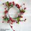 2015 Christmas flower3.5"-7.5" Christmas cream red foam berry candle ring for christmas decoration