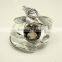Smoky Quartz Flower 925 Sterling Silver Ring, Black Oval Gemstone FashionJewelry, Designer Oxidized Silver Handmade Jewellery