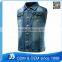 Custom Twill Spandex Ripped Jean Jacket Vest