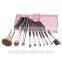 2016 Wooden Handle Pink Travelling 10PCS Lightning Pattern Makeup Brush Set