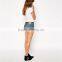 2015 women jeans ladies pure cotton denim shorts regular rise fit distressed cuffs short pants JXQ977