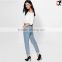 low rise light wash boyfriend style fashion women jeans (JXA018)