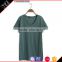 China factory OEM high quality short sleeve asymmetrical blank linen t shirts for women