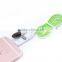 Colorful Flat cord 2 in 1 usb cable for iphone Samsung Huawei OPPO MEIZU