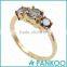 Wholesale Fashion Classic Series of Three Large Opal Sterling Silver Unisex Ring