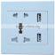 Factory price New design 250V 13A universal multifunction electric power europe micro dual usb wall socket with CE,ROHS