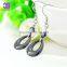 Unique women feast jewelry with long drop ceramic black earrings