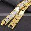 ATHENAA 18K Gold Plated Medical Jewelry Boutique Copper Watch Chain Bracelet Magnetic Bangles Christmas Gift For Men