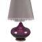 Europe acrylic base silver table lamp for living room with mercury glass and long cylinder silk shade