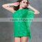 Factory price one-shoulder lace printed fat women casual dresses