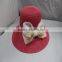 Fedora Stylish Fashion Female Summer Hat Plain Straw Hat With Bowknot