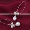 2016 droping pearl hanging pearl earrings with Austria Crystal