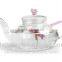 teapot and cups/hand made glass tea set
