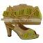 Genuine Pu leather italian designer shoes and bags in gold