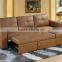 High quality brown leather modern sectional Corner sofas with storage function