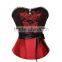 Elegent women sexy floral bustier dress lace corset with ribbon,wedding corset