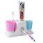 Kids Toothbrush Holder Set Toothpaste Dispenser with 2 Tooth Mugs, Stand Toothbrush Holder Automatic Toothpaste Squeezer