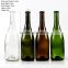 Hot selling 700ml Clear Amber Green Dark-Green Colored Glass Wine Bottles Empty Glass Bottles With Cork For Beverage