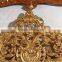 Royal Place Gold Leaf Finished Full Solid Wood Carving Bed, Arabic Golden Style Bedroom Furniture(MOQ=1 SET)