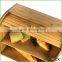 Bamboo retro bread bin double decker bread box Homex BSCI/Factory