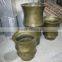 Golden fiberglass planter flowerpot