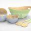 Handmade Bamboo Salad Bowls With New Color, Set Lacquered Bamboo Bowls and Spoons