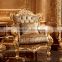 Luxury Fancy customized European Louis XV Magnificent Exquisit Wood Carved golden living room furniture Sofa chair Set