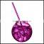 580ml purple Plastic Party Beaker Tumbler & Straw cups Cocktail Juice Cup Ball Bowl