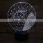 2017 hot 3D Night Light 7 Color Change LED Table Lamp Music decor