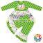 Apple Green Stripe Designs Children Outfit Little Girls Wholesale Boutique Clothing Set Cheap Baby Girls 2 Pcs Outfits