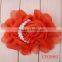Multicolor garment accessory pearl chiffon flower applique