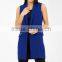 100% Polyester Sleeveless Jacket New Style Royal Blue Crepe Body Fitted Stylish Jacket For Office Work Clothing