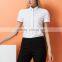 Business women formal short sleeve shirt, 2017 spring summer new OL, pure color, self-cultivation wrinkles, side shirt, custom