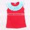 2015Hot Sale Baby Girls Solid Cotton Petti Top Ruffle Bib Vest Tank Top For Baby Clothes Cute Kids T shirts Child Clothing