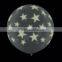 New Coming Glo Balloon, Flash Light Round Star Print Latex Balloon, 12inch 3.2G