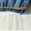 Wholesale toddler little girls denim and lace cowgirl tutu dress M5042008