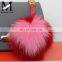 2015 Lovely Handmade Hot-selling Bag Accessories Heart Pompom Fox Fur Keychain