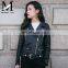 Fashion Cool Zip Front Black Leather Jacket Woman / Real Sheep Skin Jacket Leather / Leather Motorcycle Jacket