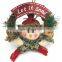 Best Selling Christmas Items Christmas Wreath Door Hanger With Christmas Doll Toy