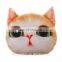 fashion plush toy 3d printing pattern cat head shaped keychain hanging oranment