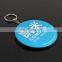 Blue tin badge with logo customized