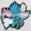 Hotest embroidery leaves with pearl flower patch
