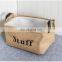 natural jute foldable leather rectangular double organizer collapsible storage bin  laundry basket storage basket